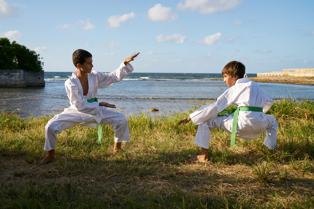 Karate-Team vor der Kampffläche beim Koshinkan Cup BW International