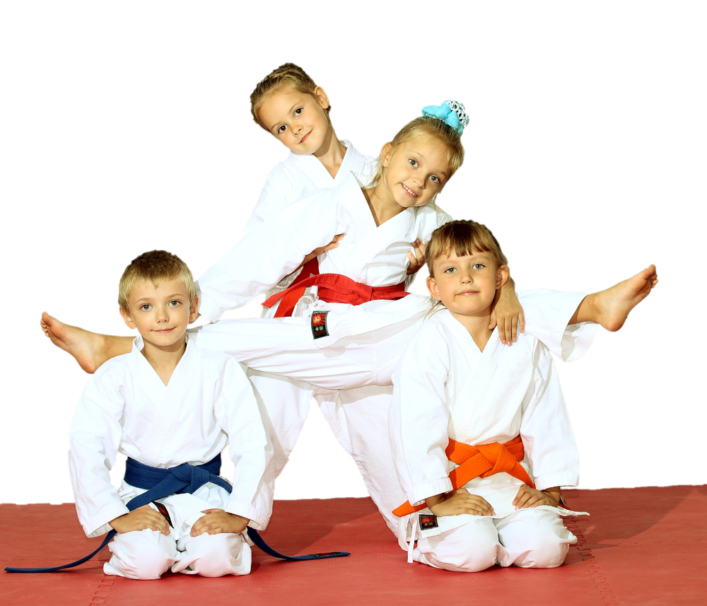 Lachende Kindergruppe nach der Siegerehrung beim Koshinkan Cup BW International